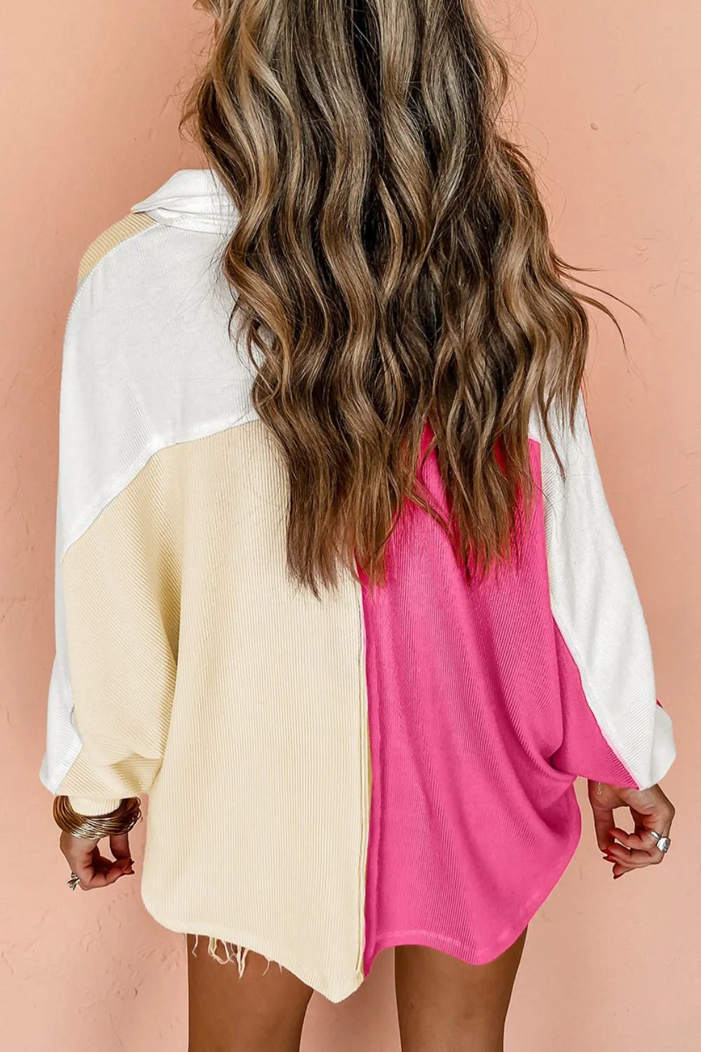 Pocketed Contrast Long Sleeve Sweatshirt sold by Charming Charlie product image thumbnail 2