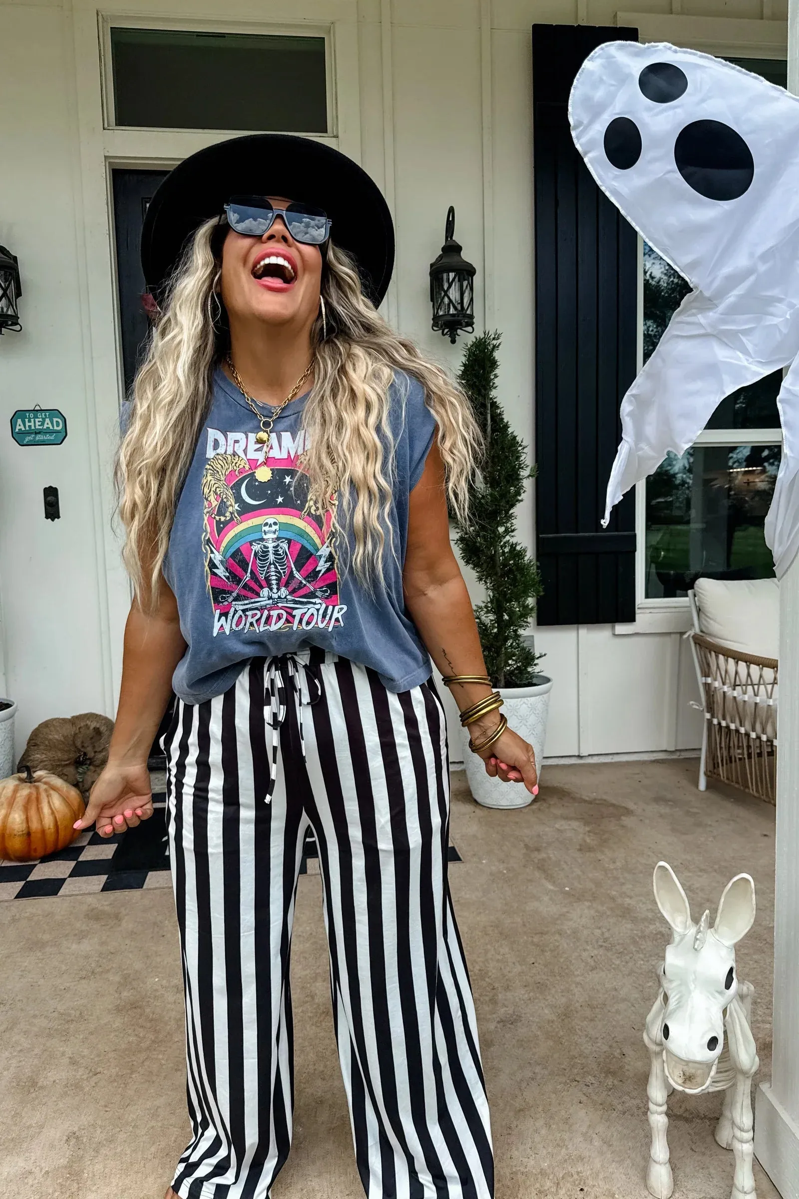 PREORDER: Vertical Vibes Stripe Pants sold by Charming Charlie