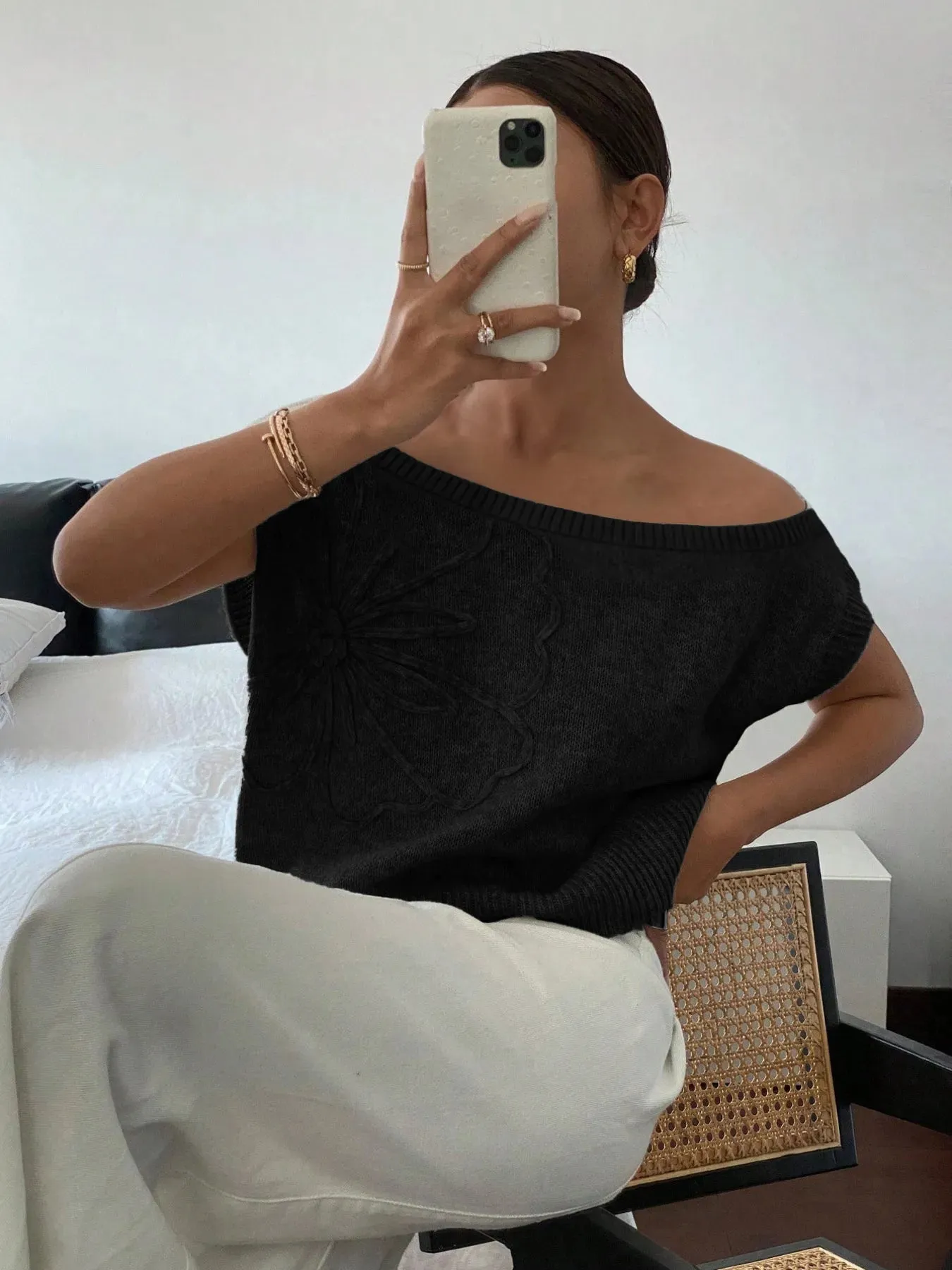 Ribbed Hem Boat Neck Sweater sold by Charming Charlie product image thumbnail 4