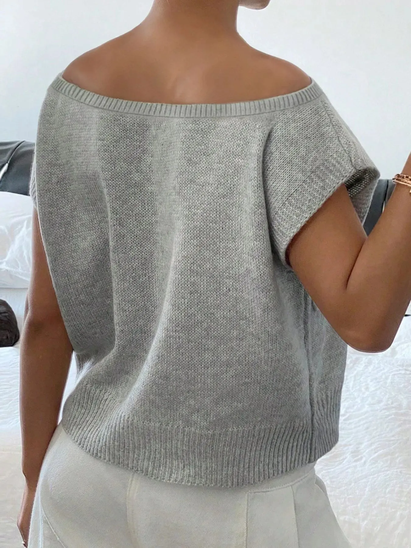 Ribbed Hem Boat Neck Sweater sold by Charming Charlie product image thumbnail 3