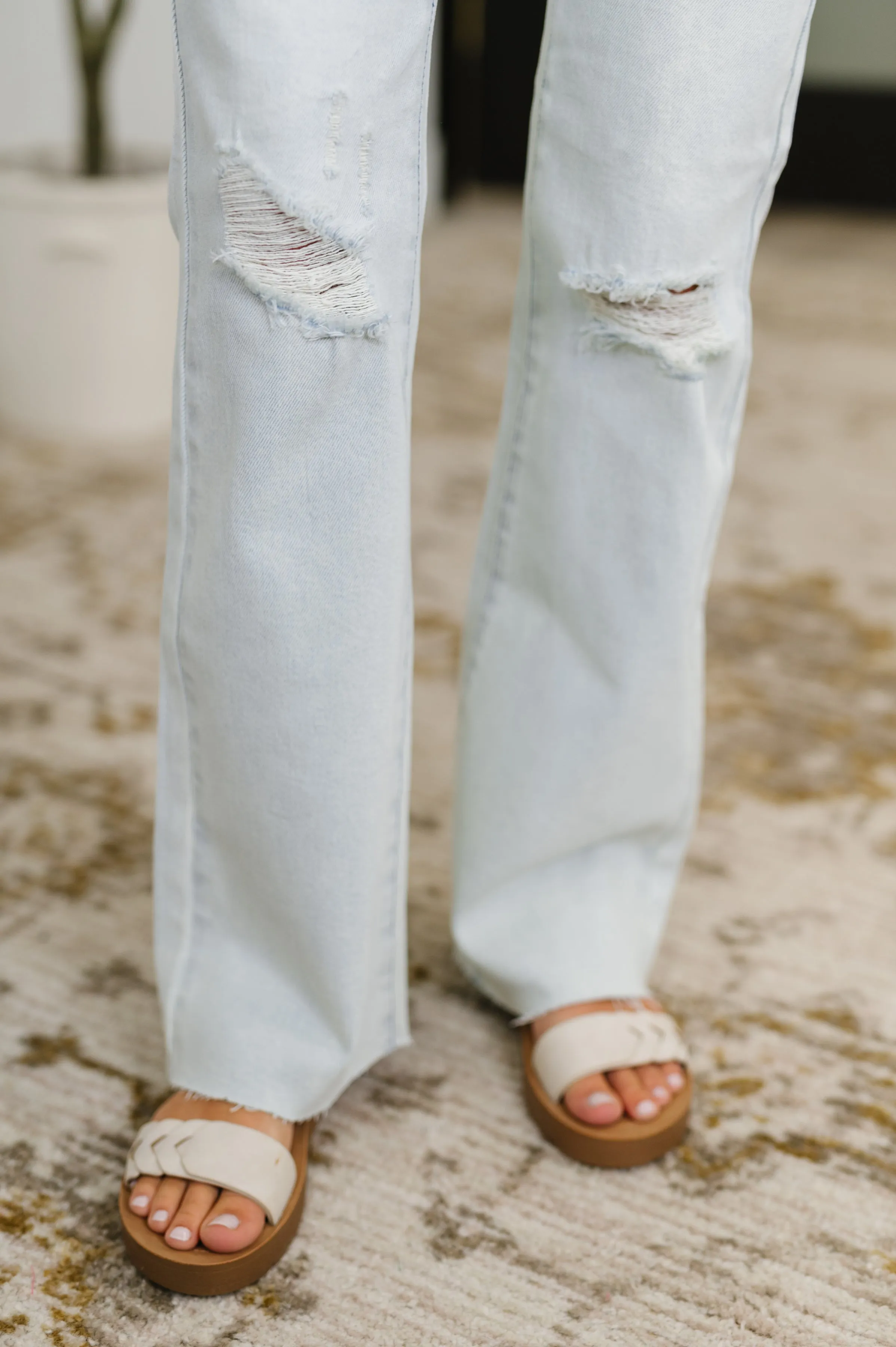 Alyse Mid Rise Destroy & Fray Hem Bootcut sold by Charming Charlie product image thumbnail 4
