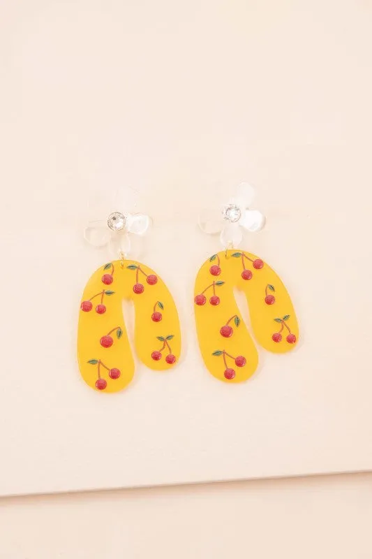 Sweet Cherry Drop Earrings sold by Charming Charlie