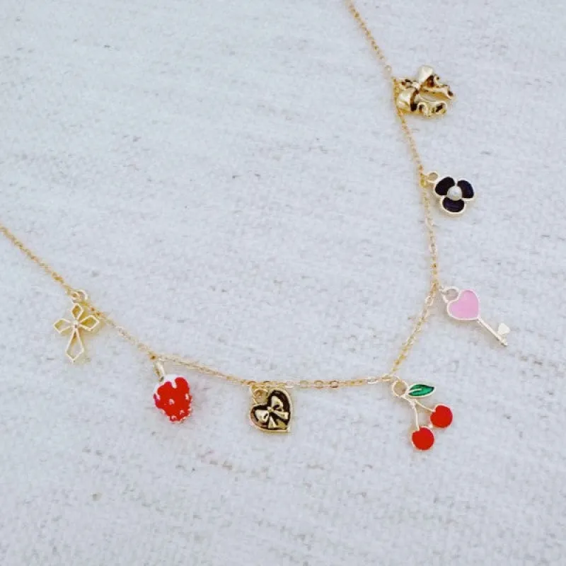 Cherry Berry Charm Necklace sold by Charming Charlie