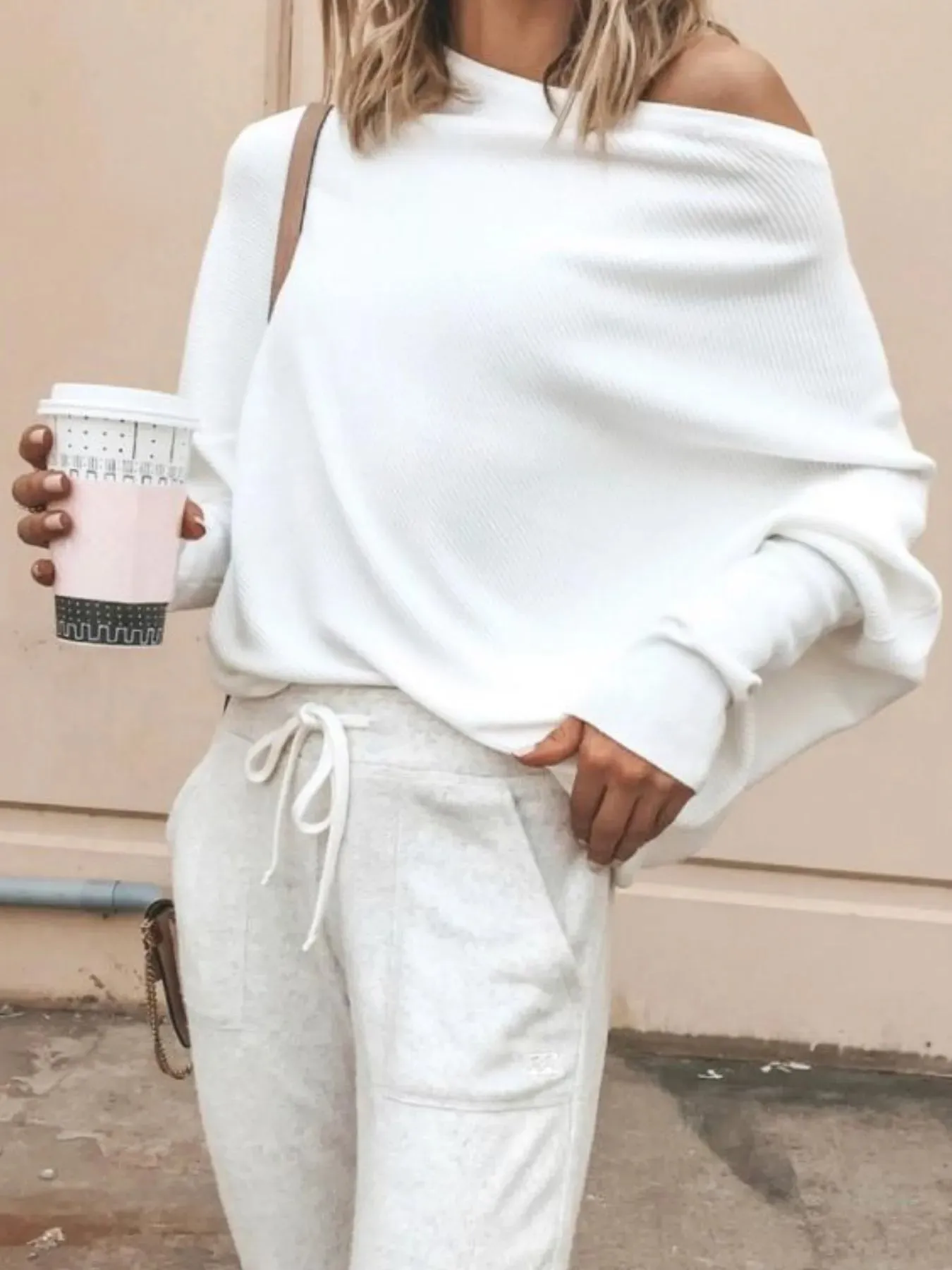 Full Size Single Shoulder Ribbed Knit Top Plus Size sold by Charming Charlie product image thumbnail 3