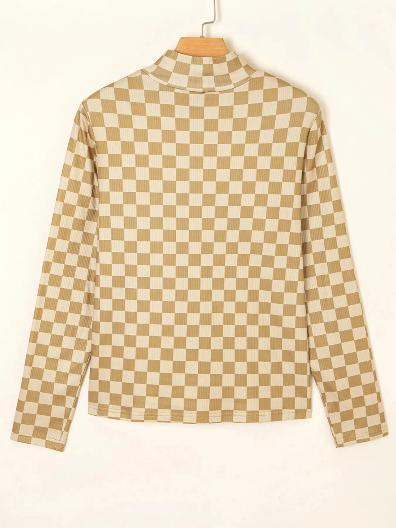 Check Pattern Turtleneck Slim Long Sleeve Tee sold by Charming Charlie product image thumbnail 4