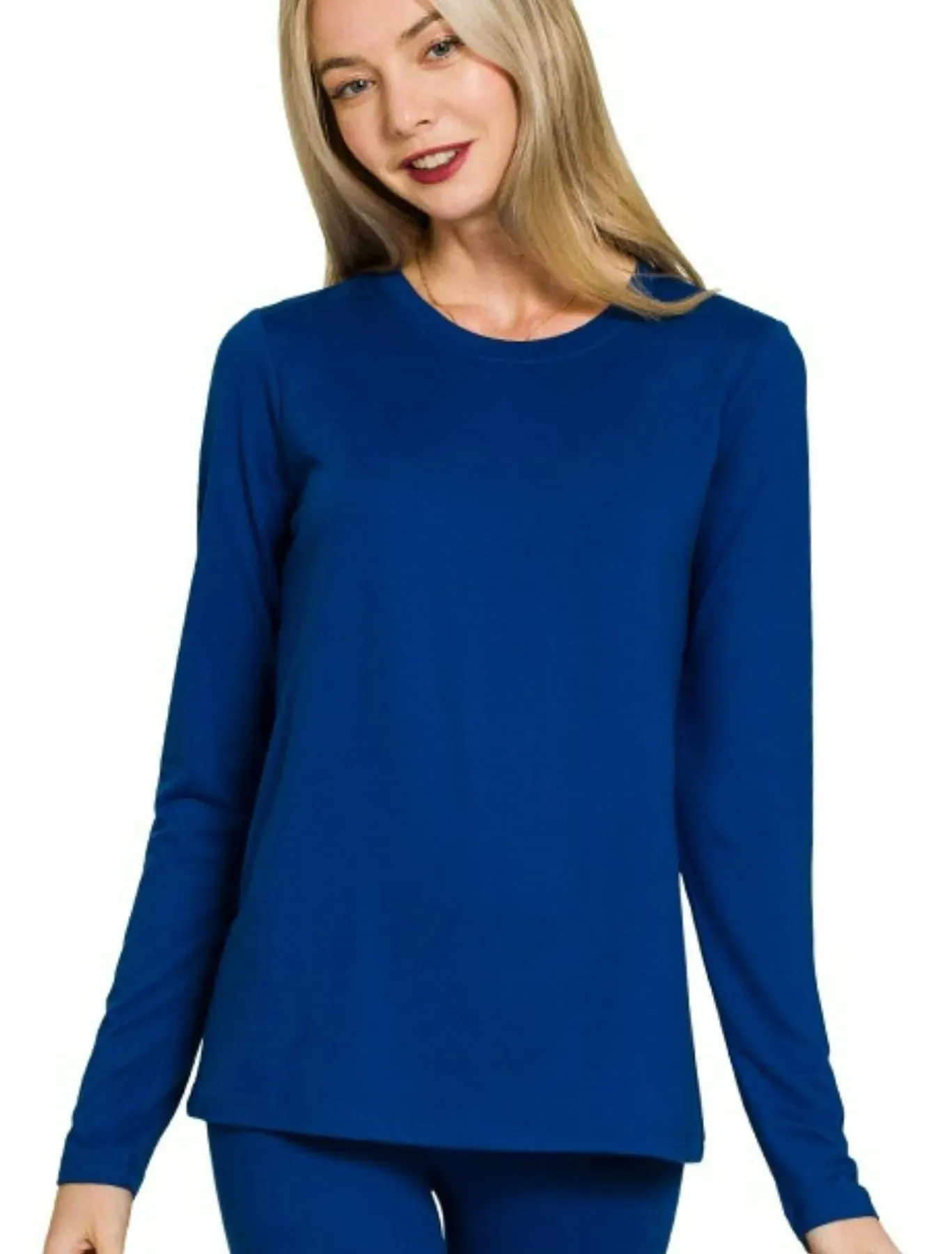 Zenana Microfiber Round Neck Top and Leggings Set sold by Charming Charlie product image thumbnail 3