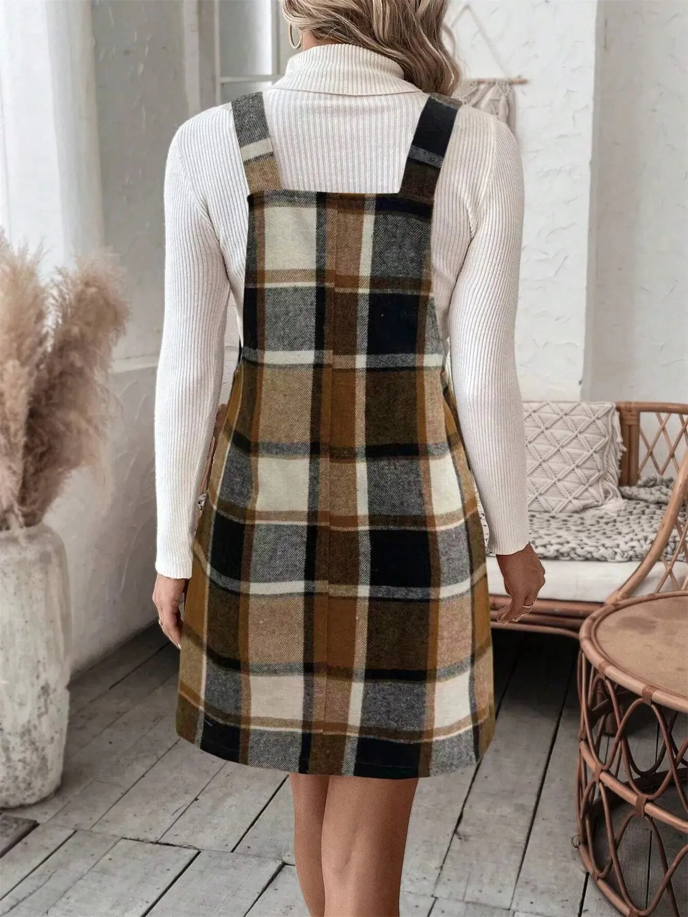 Plaid Square Neck Mini Dress sold by Charming Charlie product image thumbnail 5