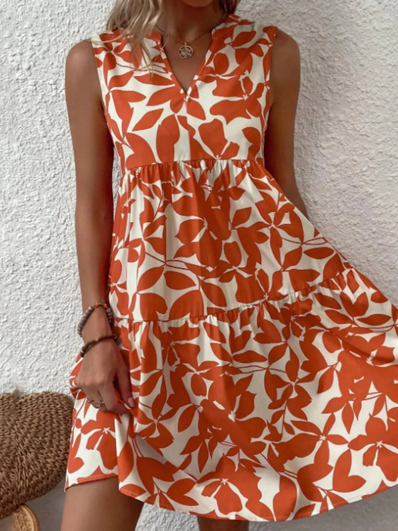 Printed V-Neck Sleeveless Mini Dress sold by Charming Charlie product image thumbnail 3