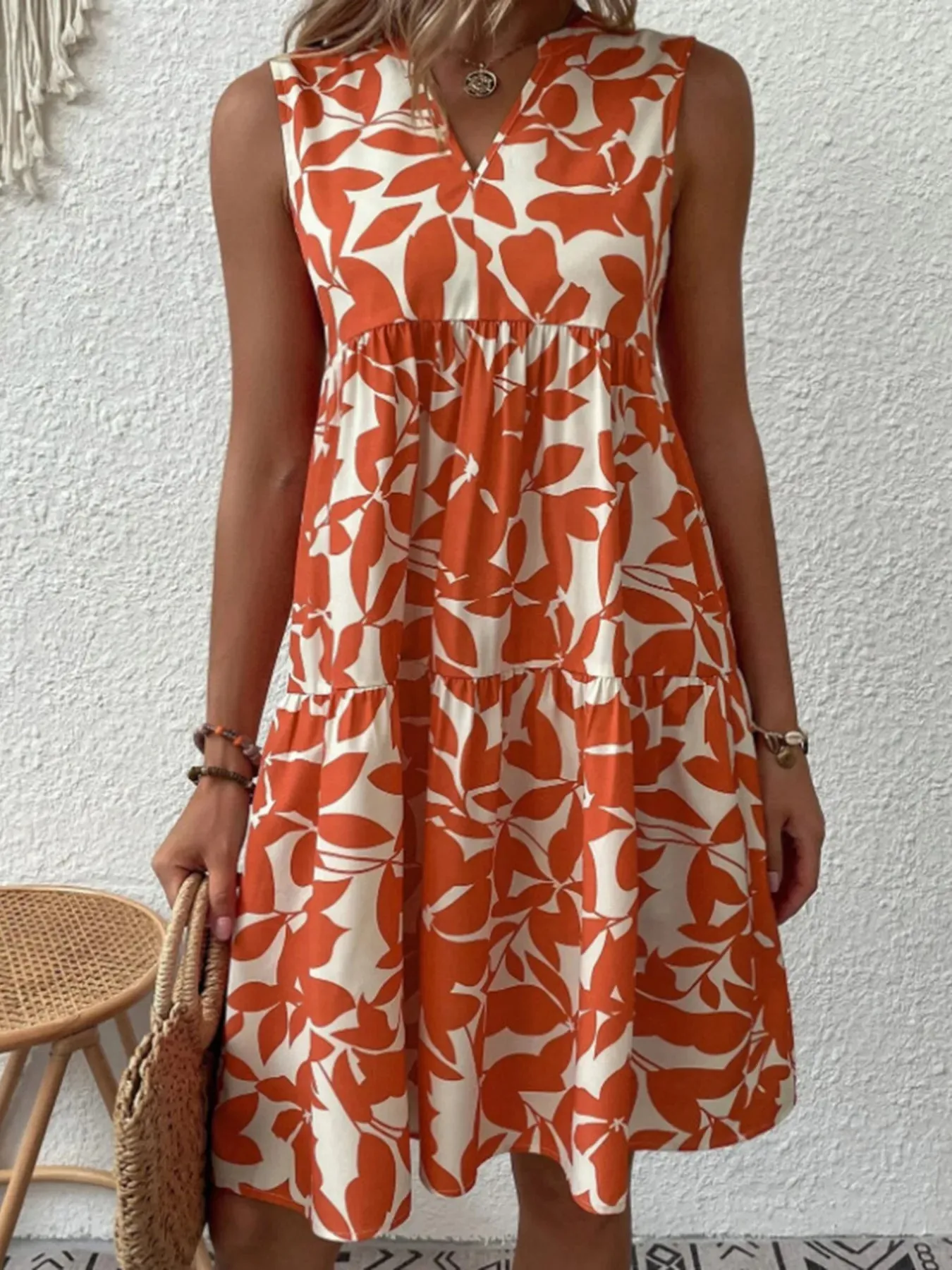 Printed V-Neck Sleeveless Mini Dress sold by Charming Charlie product image thumbnail 4