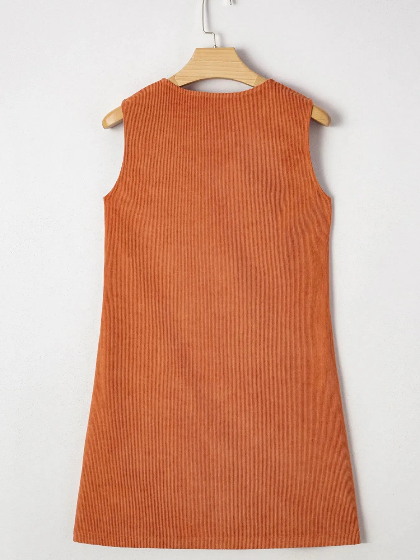 Corduroy Western Embroidered Patched Pocket Shift Sleeveless Mini Dress sold by Charming Charlie product image thumbnail 5