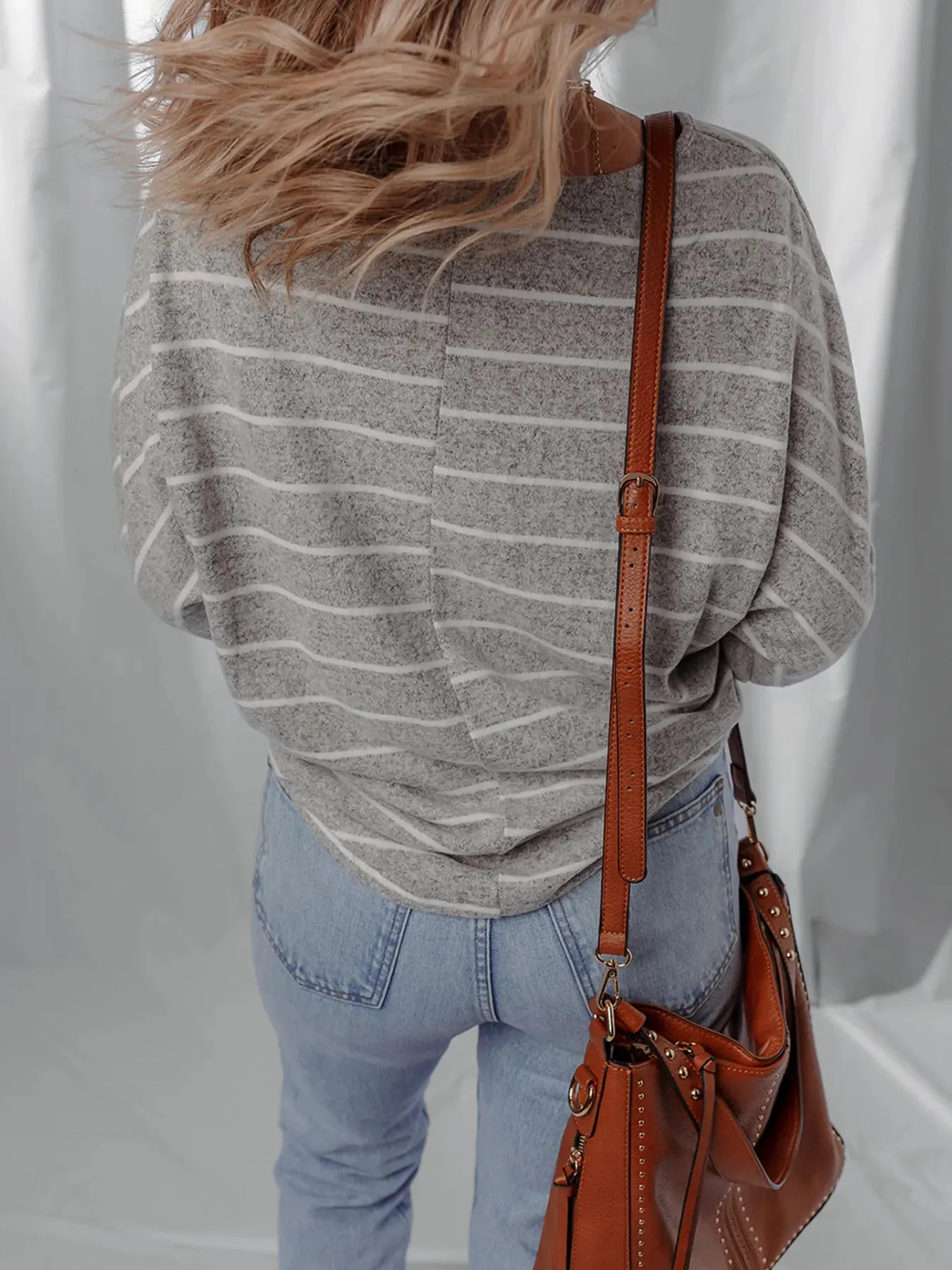 Stripe Dolman Sleeve Drop Shoulder Top sold by Charming Charlie product image thumbnail 5