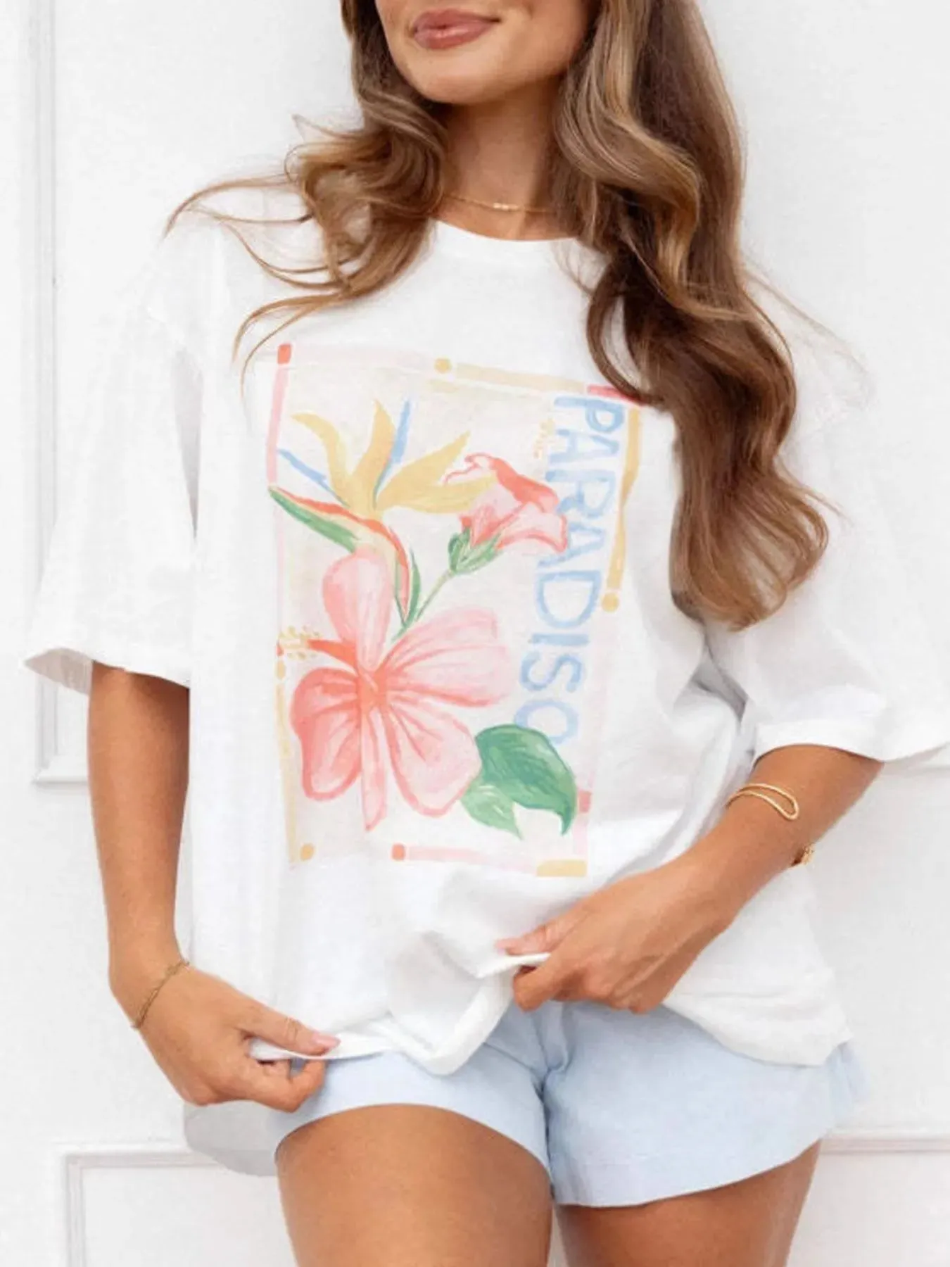 Graphic Round Neck Short Sleeve T-Shirt sold by Charming Charlie product image thumbnail 4