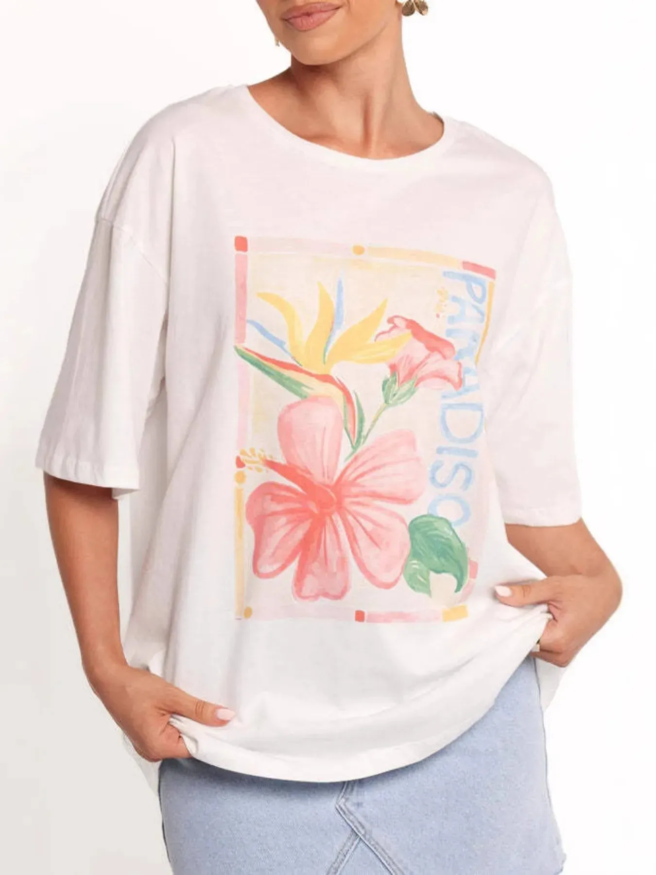 Graphic Round Neck Short Sleeve T-Shirt sold by Charming Charlie