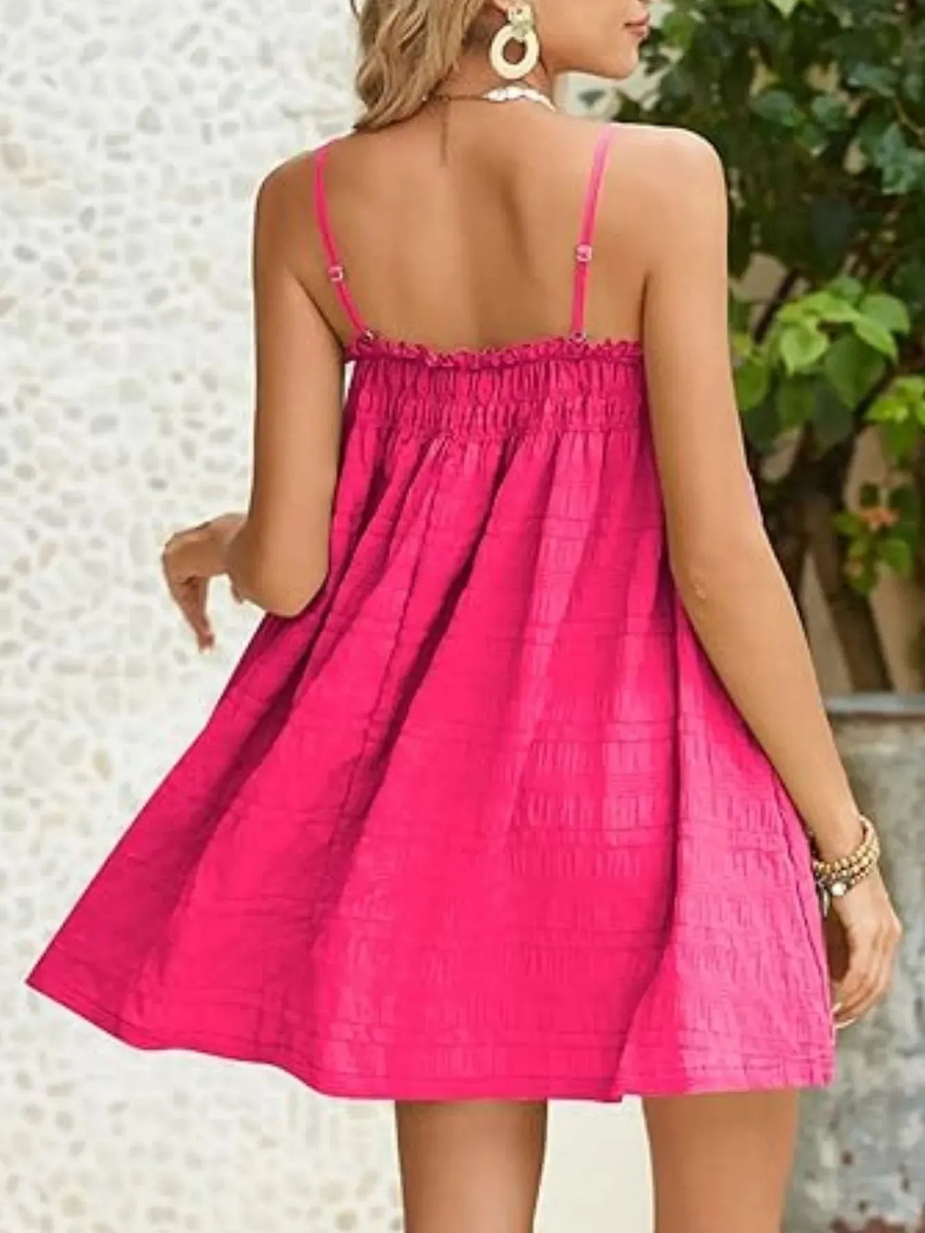 Frill Textured Mini Cami Dress sold by Charming Charlie product image thumbnail 2