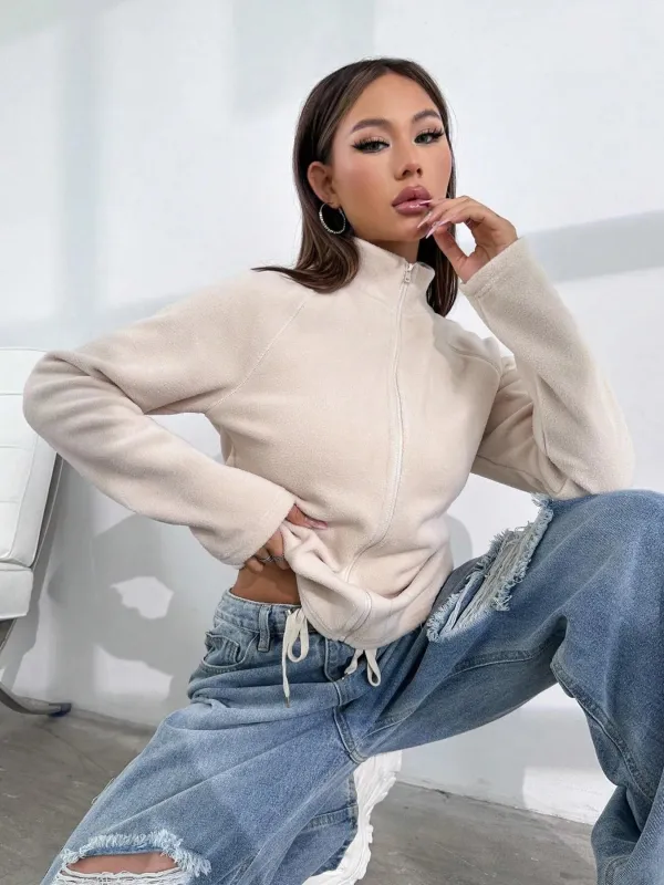 Zip Up Long Sleeve Jacket sold by Charming Charlie