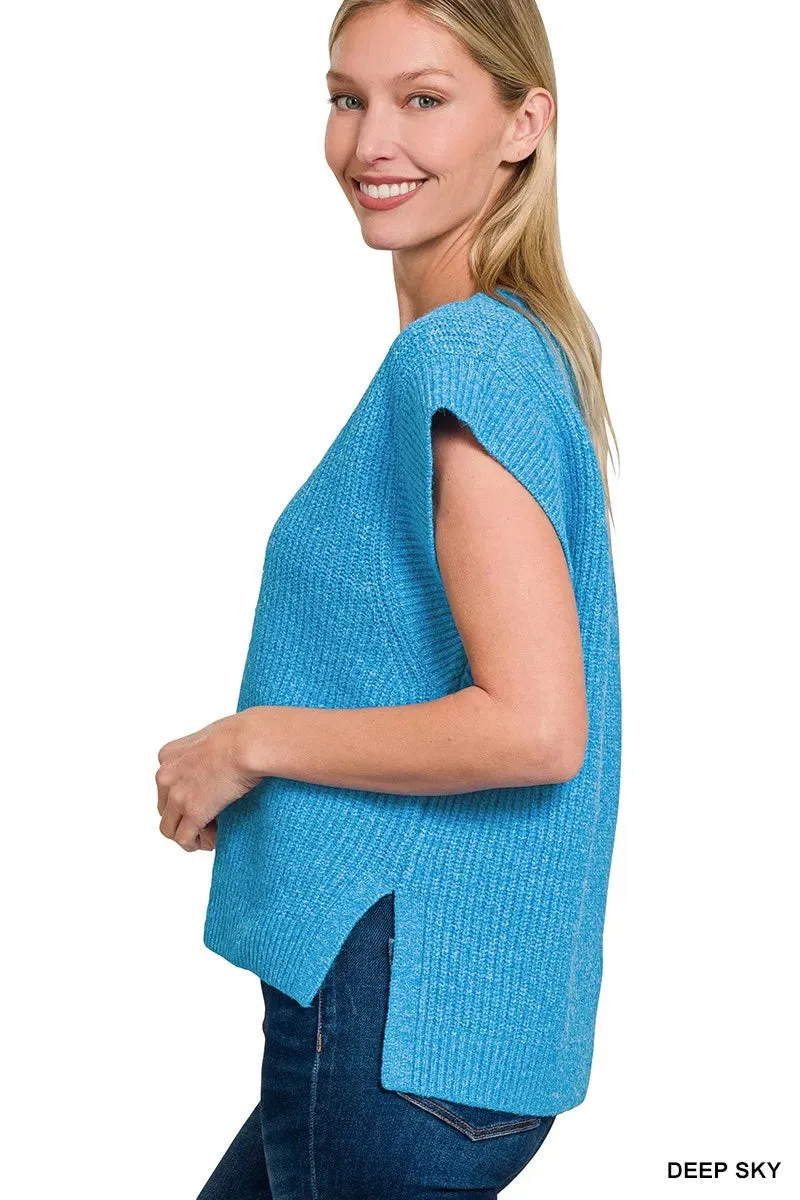 Zenana Oversized Sweater Vest with Side Slit sold by Charming Charlie product image thumbnail 2