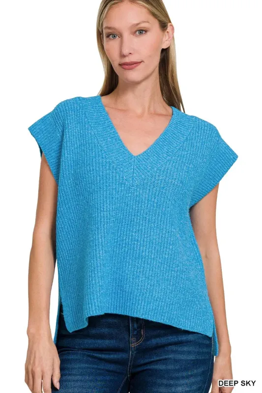 Zenana Oversized Sweater Vest with Side Slit sold by Charming Charlie