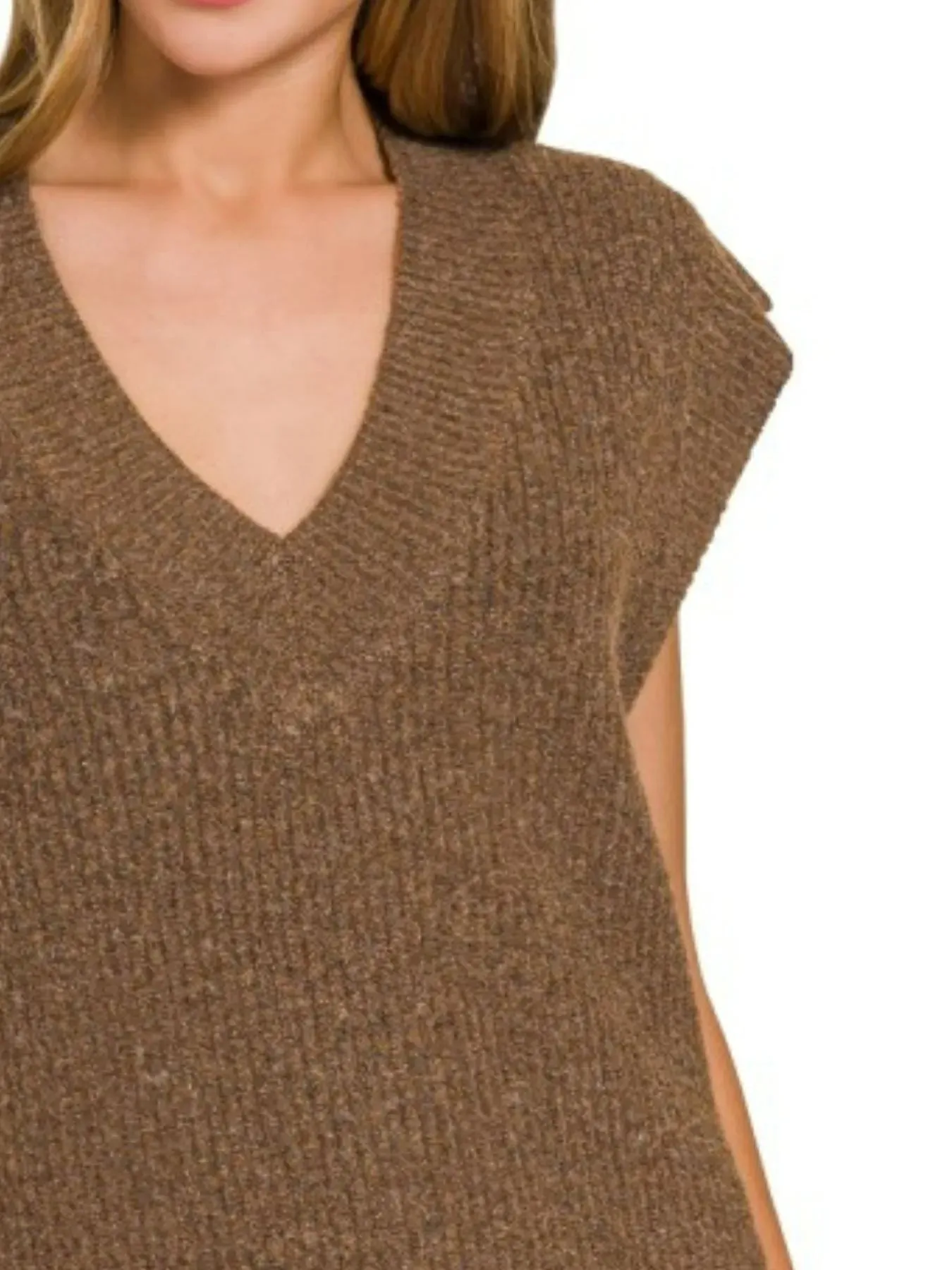 Zenana Oversized Sweater Vest with Side Slit sold by Charming Charlie product image thumbnail 2