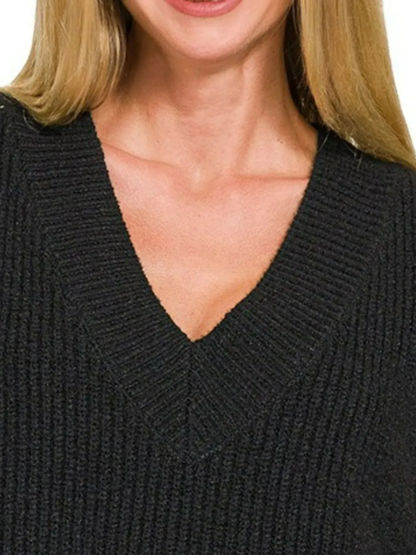 Zenana Oversized Sweater Vest with Side Slit sold by Charming Charlie product image thumbnail 3