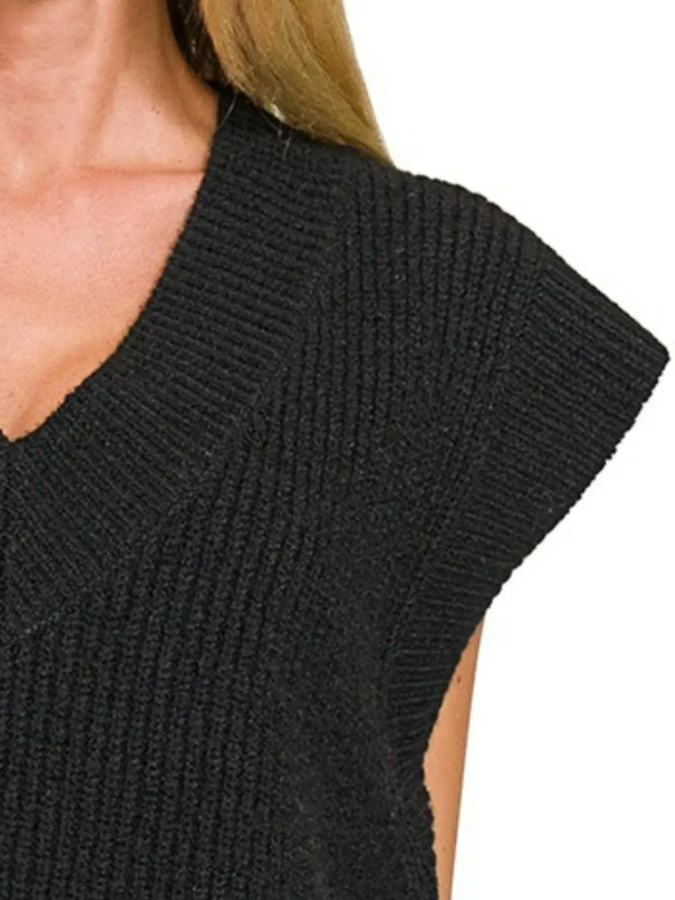 Zenana Oversized Sweater Vest with Side Slit sold by Charming Charlie product image thumbnail 2