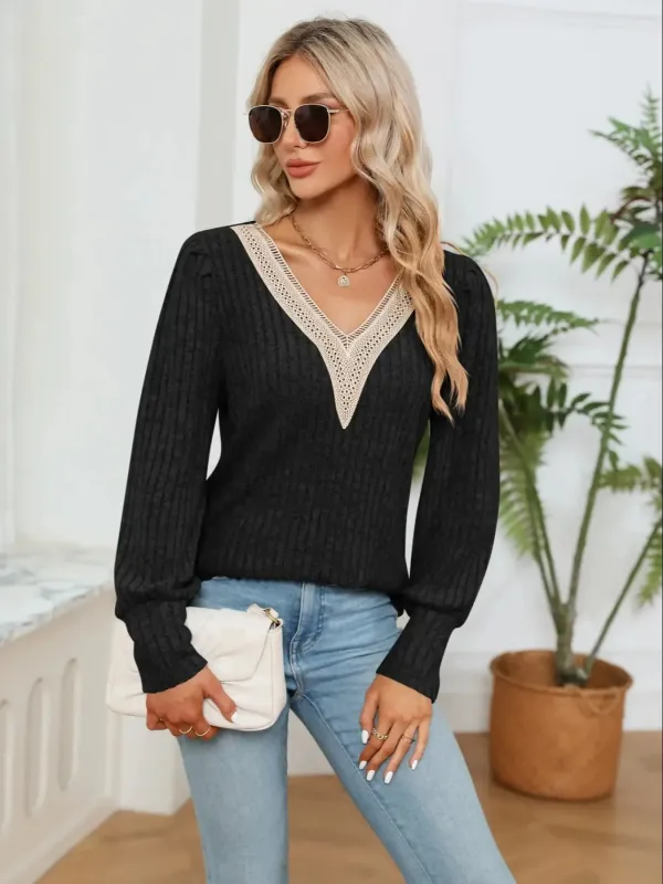V-Neck Long Sleeve Blouse sold by Charming Charlie