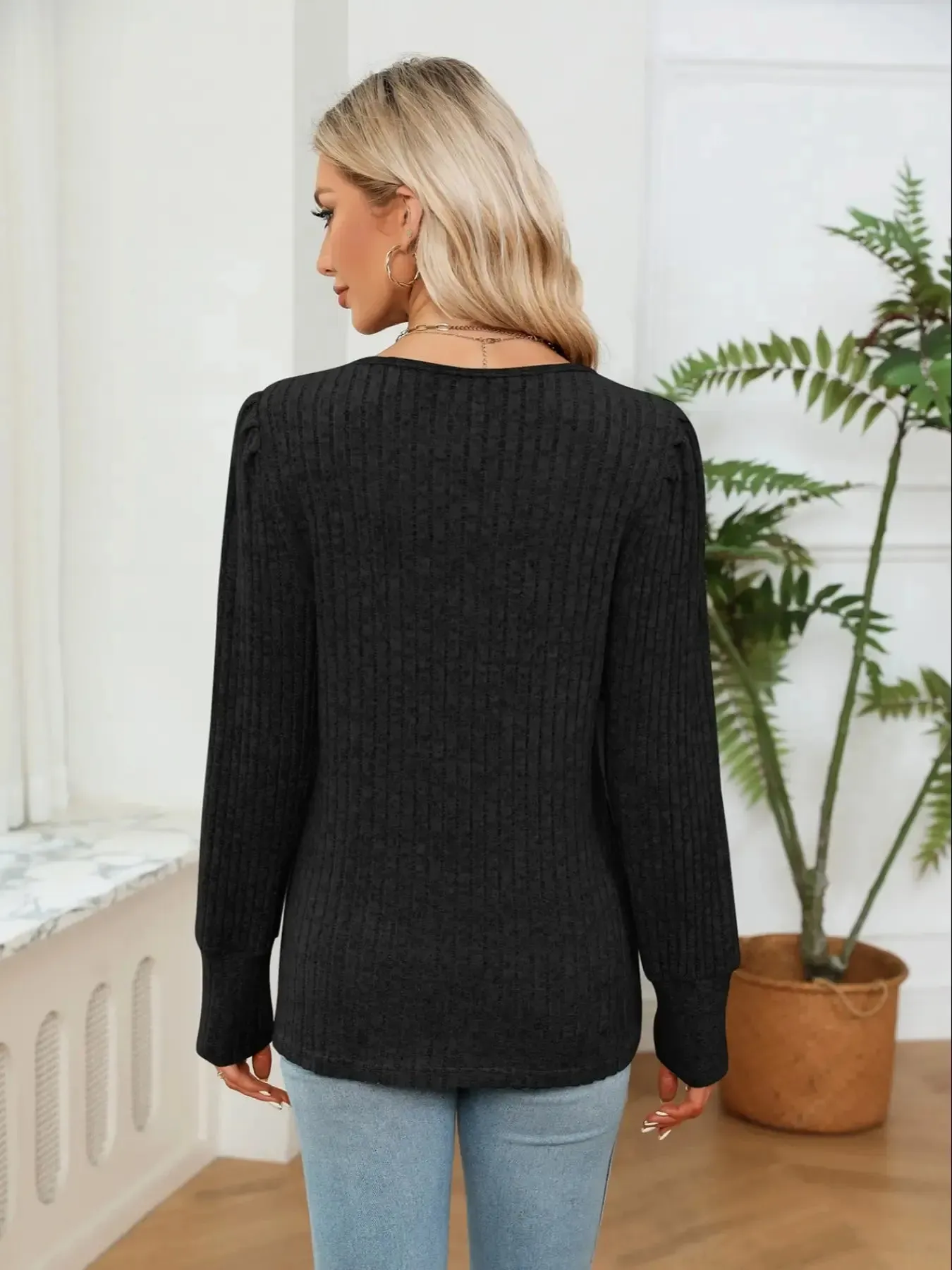 V-Neck Long Sleeve Blouse sold by Charming Charlie product image thumbnail 2