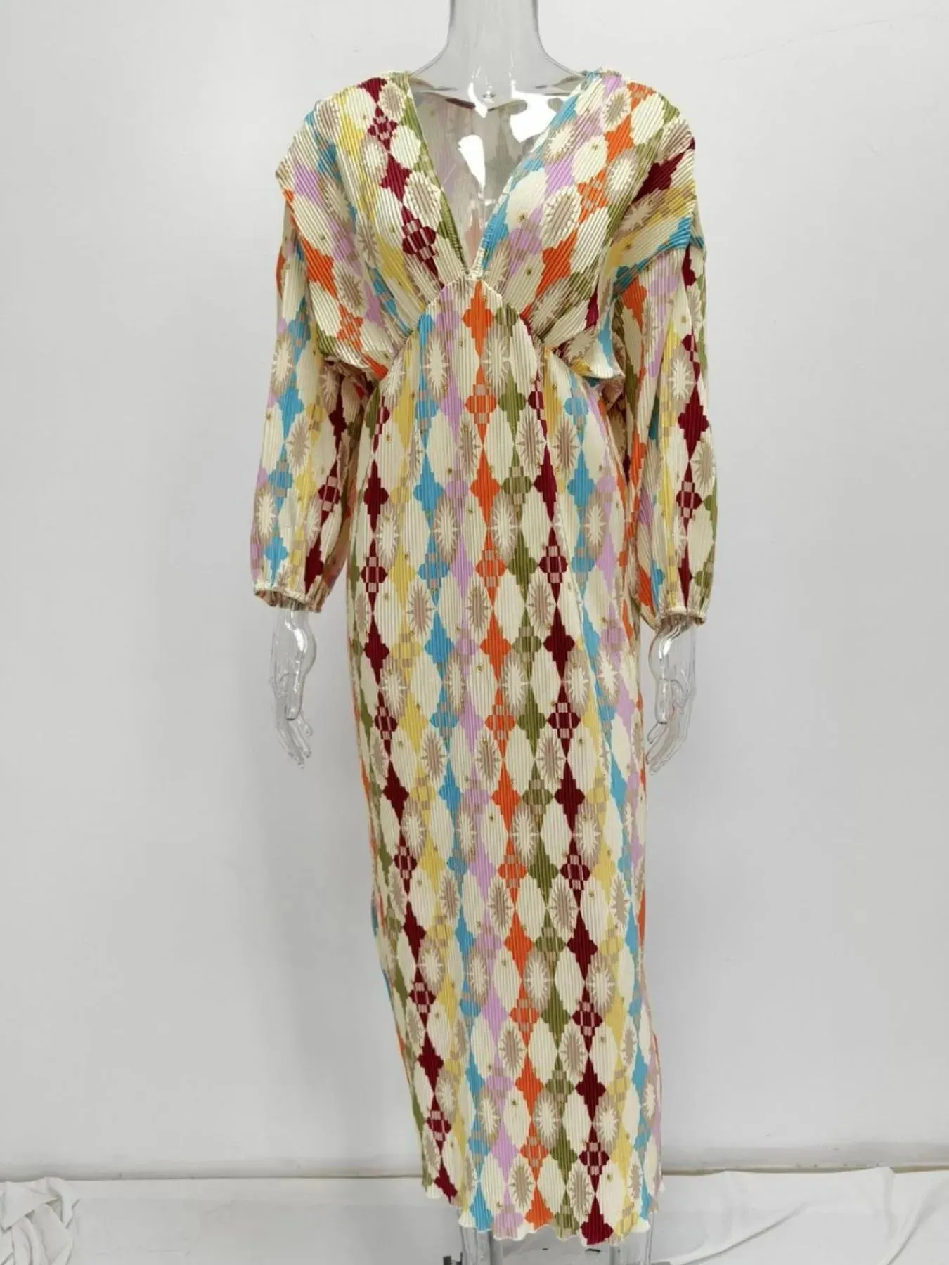 Full Size Printed Deep V-Neck Dress Plus Size sold by Charming Charlie product image thumbnail 3