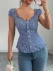 Striped Cap Sleeve Shirt sold by Charming Charlie