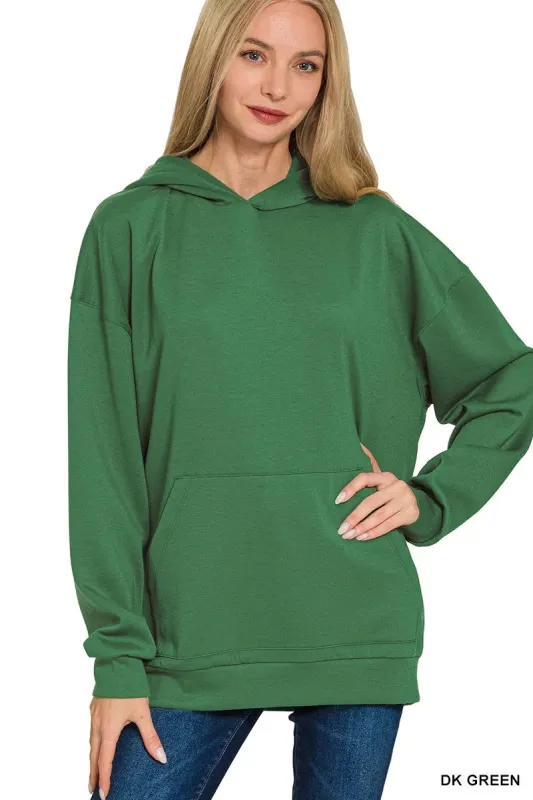Zenana Oversized Scuba Hoodie with Kangaroo Pocket sold by Charming Charlie