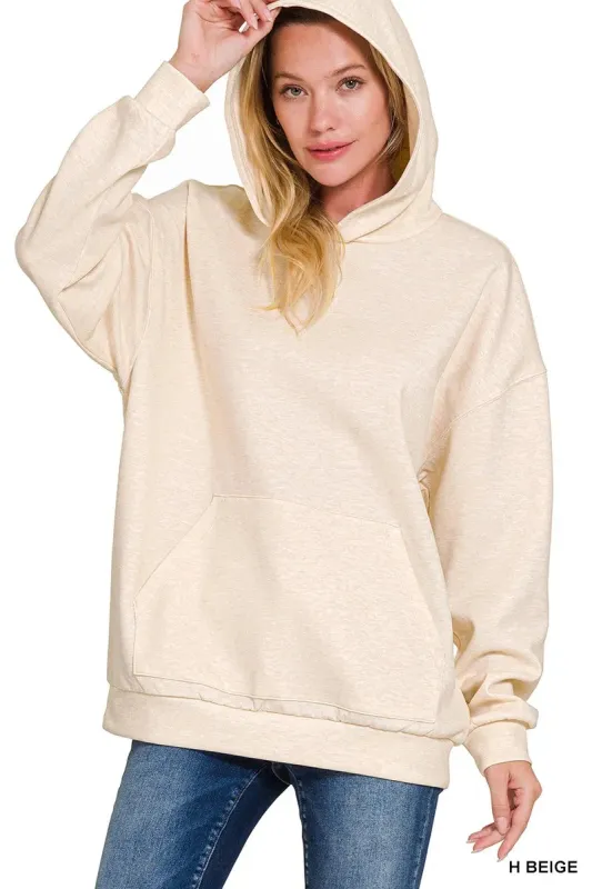 Zenana Oversized Scuba Hoodie with Kangaroo Pocket sold by Charming Charlie