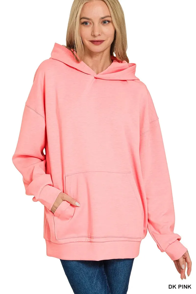 Zenana Oversized Scuba Hoodie with Kangaroo Pocket sold by Charming Charlie