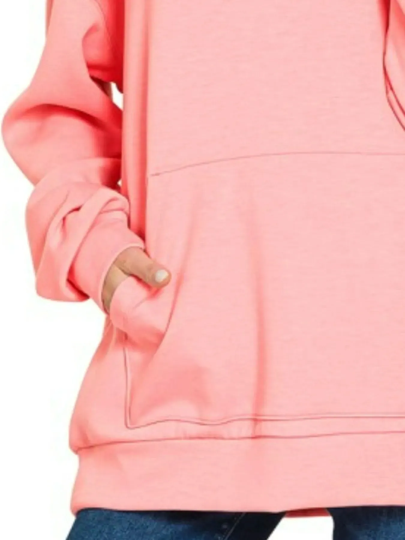 Zenana Oversized Scuba Hoodie with Kangaroo Pocket sold by Charming Charlie product image thumbnail 3