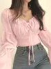 Tie Front Flounce Sleeve Blouse sold by Charming Charlie