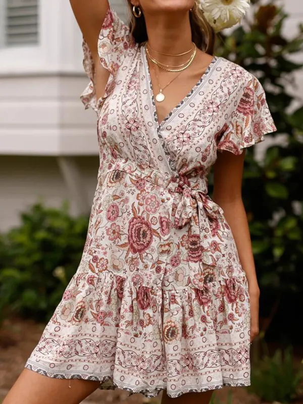 Surplice Flutter Sleeve Mini Dress sold by Charming Charlie