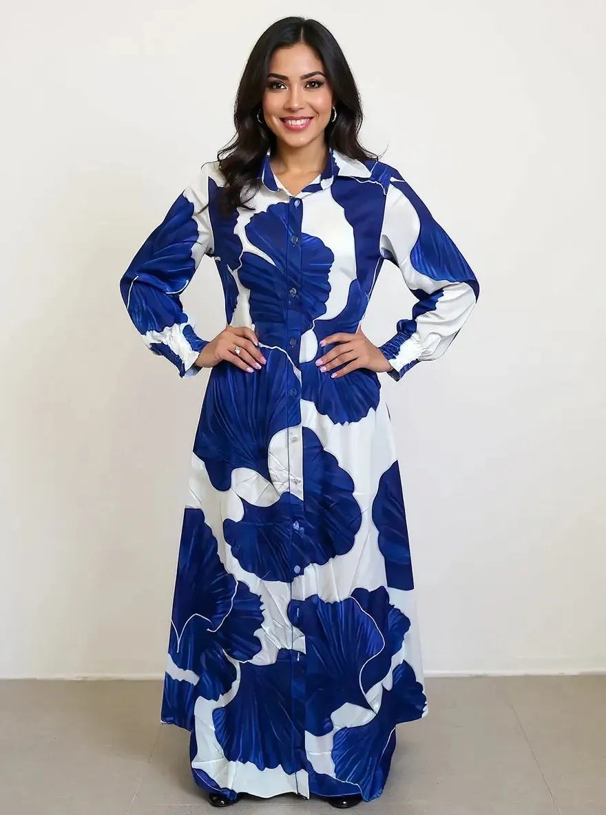 Printed Button Up Maxi Shirt Dress sold by Charming Charlie