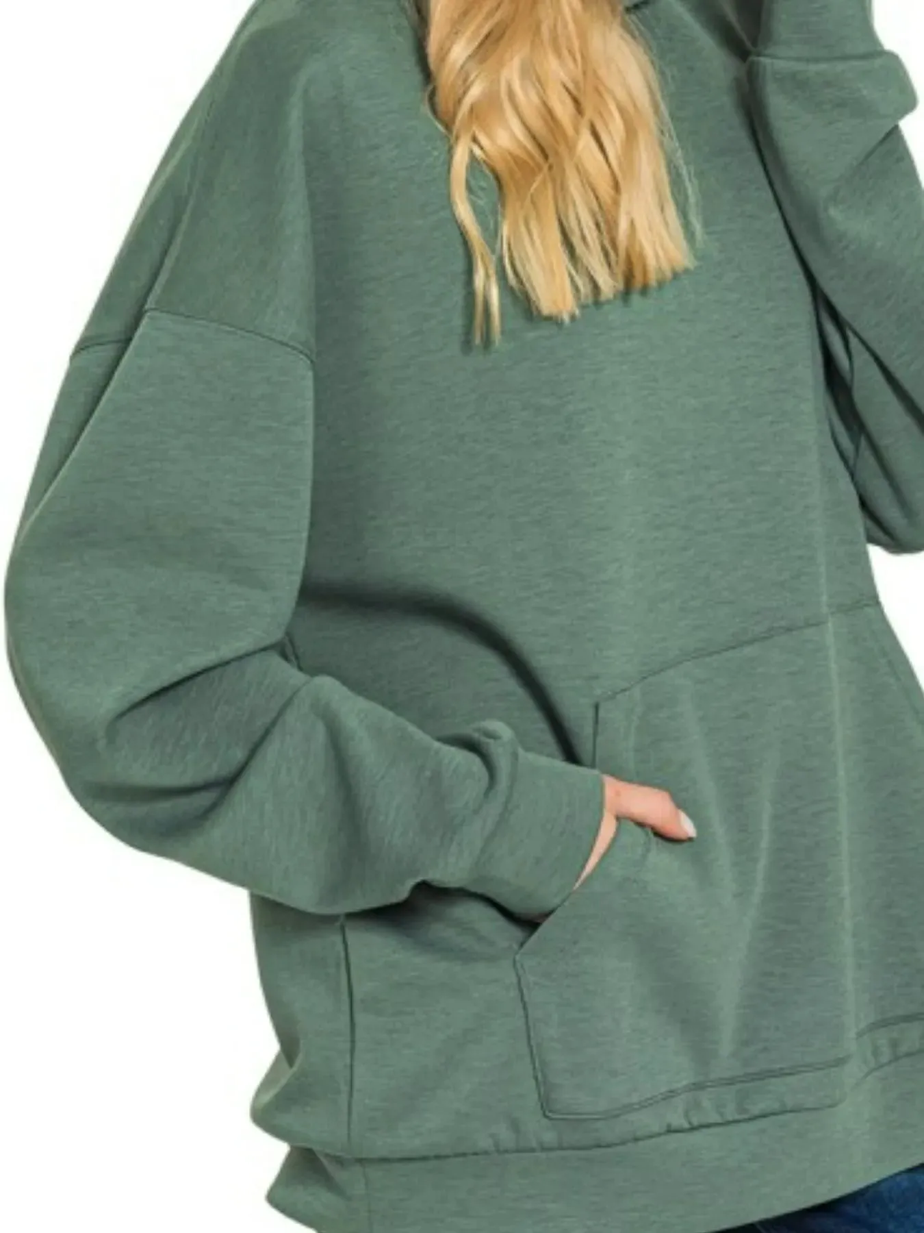 Zenana Oversized Scuba Hoodie with Kangaroo Pocket sold by Charming Charlie product image thumbnail 3