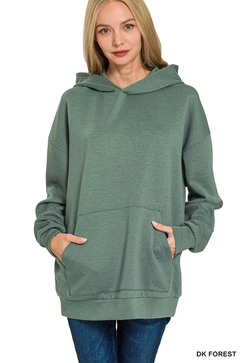 Zenana Oversized Scuba Hoodie with Kangaroo Pocket sold by Charming Charlie