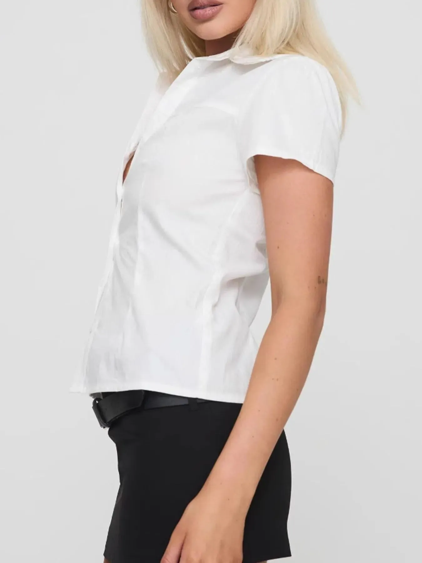 Short Sleeve Button-Up Shirt sold by Charming Charlie product image thumbnail 4