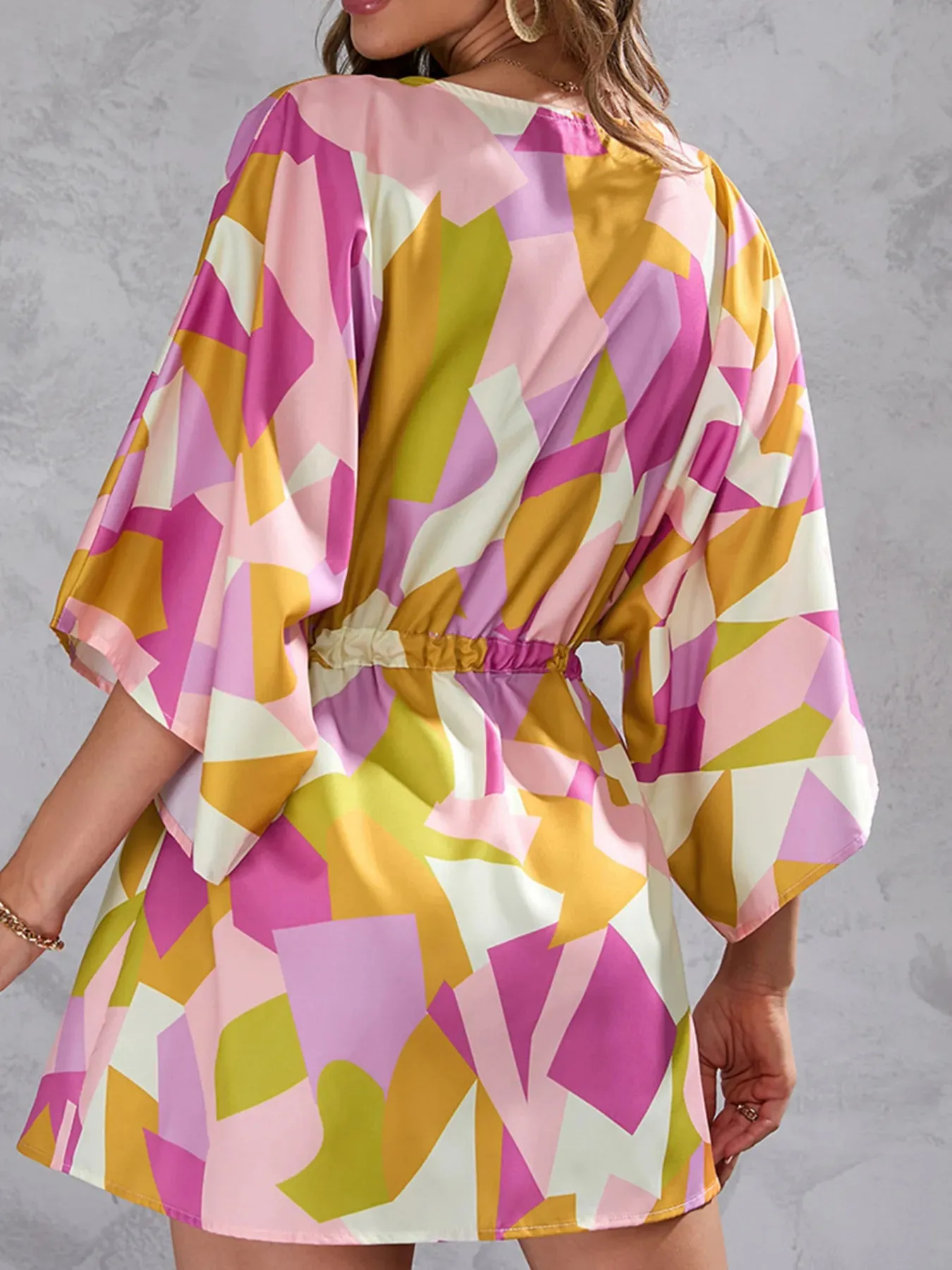 Color Block Drawstring Waist Button Up Dress sold by Charming Charlie product image thumbnail 2