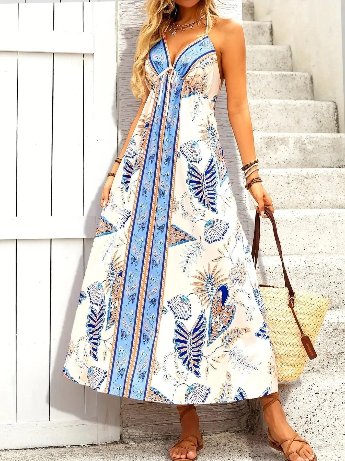 Printed Halter Neck Midi Dress sold by Charming Charlie product image thumbnail 2
