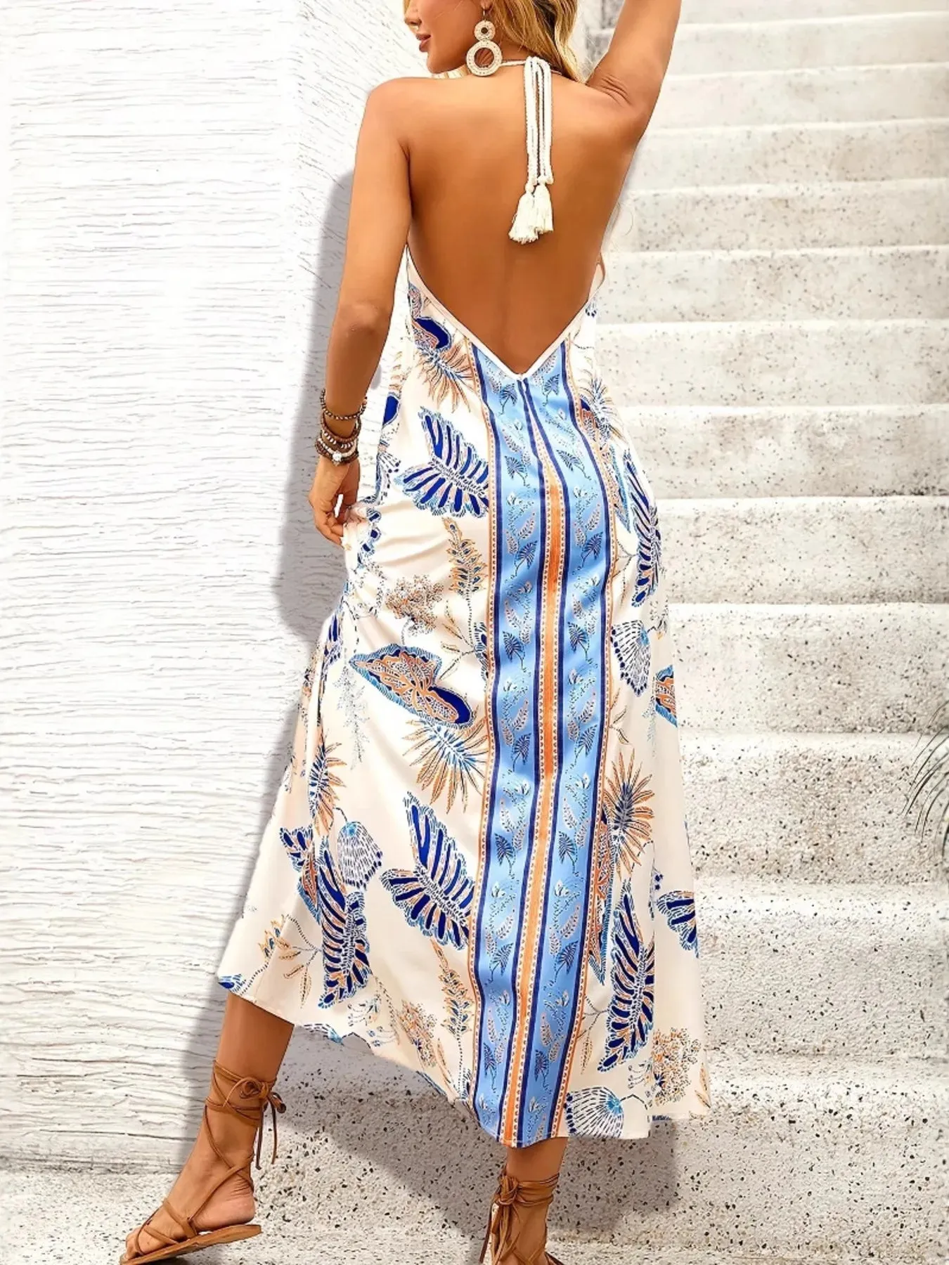 Printed Halter Neck Midi Dress sold by Charming Charlie product image thumbnail 5