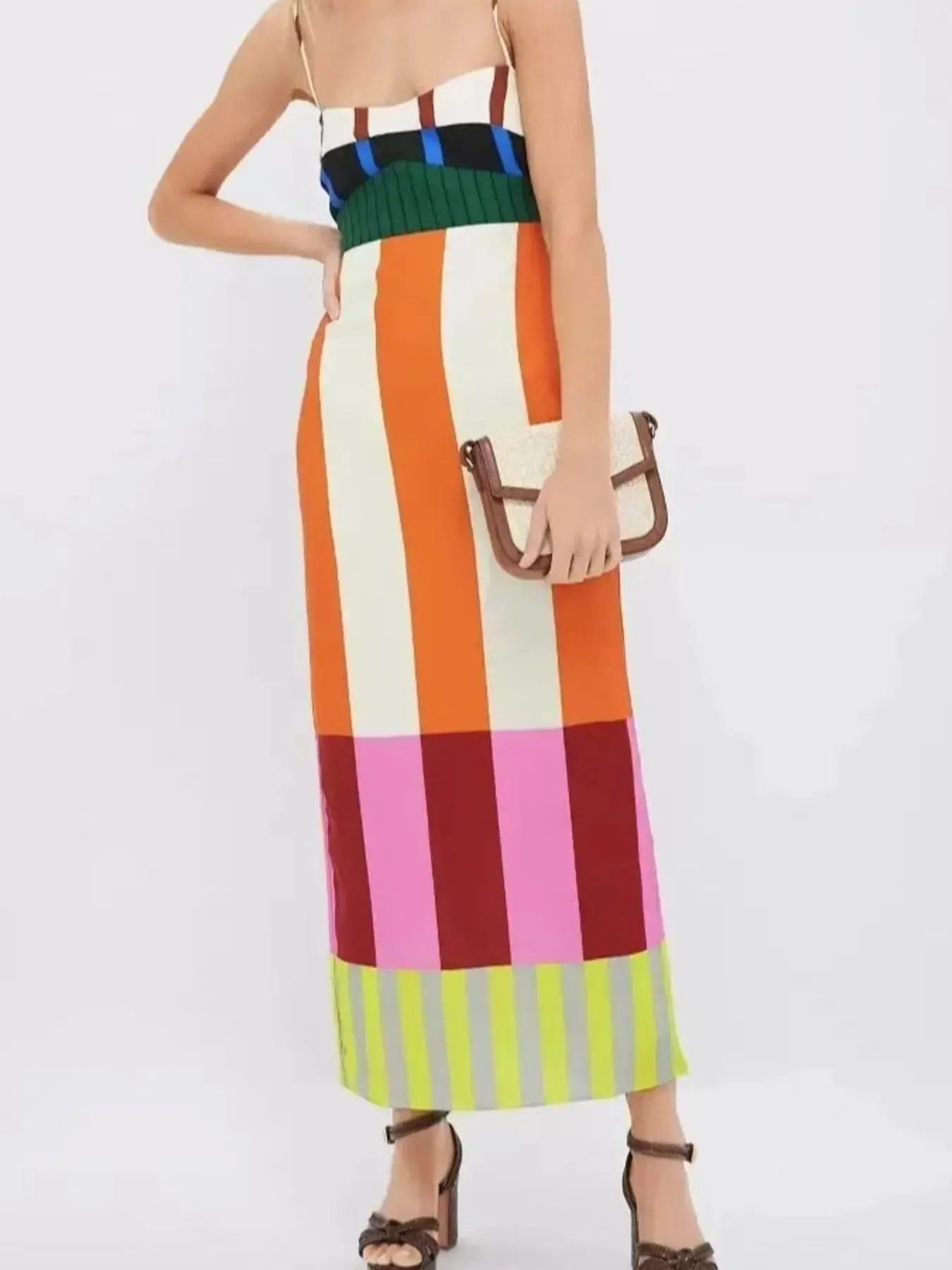 Colorful Stripe Square Neck Cami Dress sold by Charming Charlie