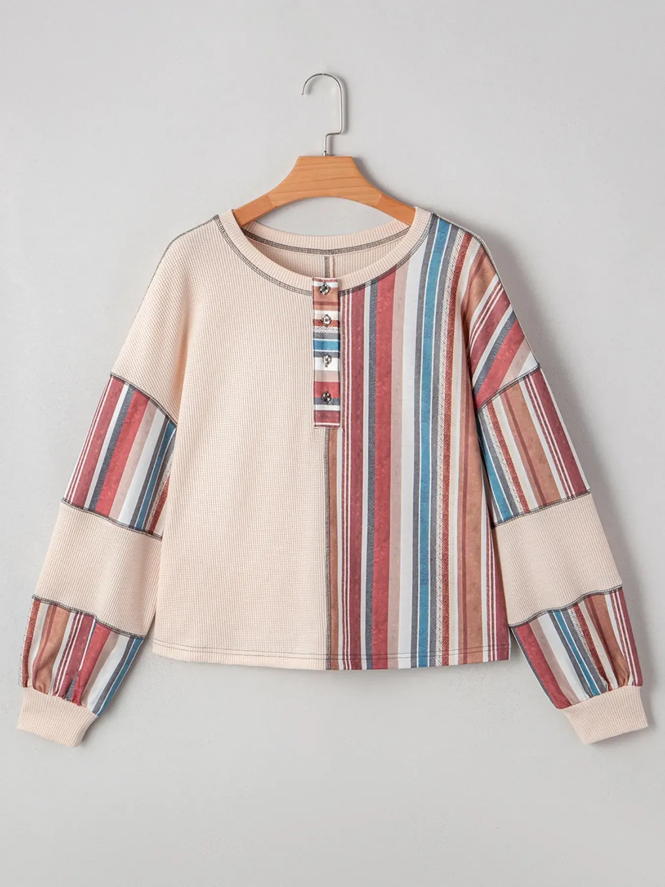 Color Block Striped Long Sleeve Top sold by Charming Charlie product image thumbnail 3