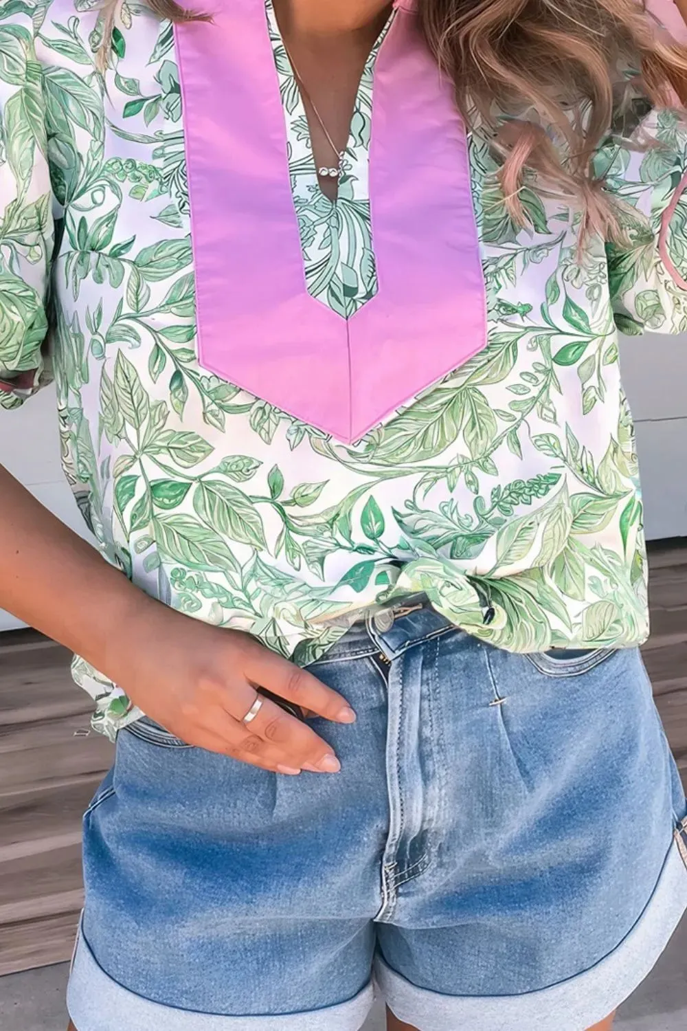 Printed Puff Sleeve Blouse sold by Charming Charlie product image thumbnail 4