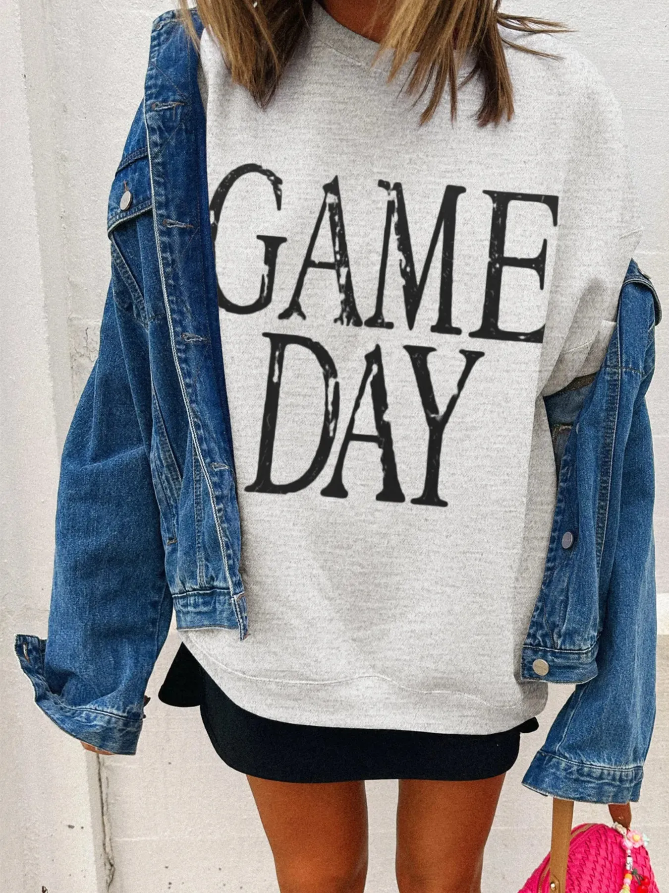 Washed GAME DAY Graphic Baggy Sweatshirt sold by Charming Charlie