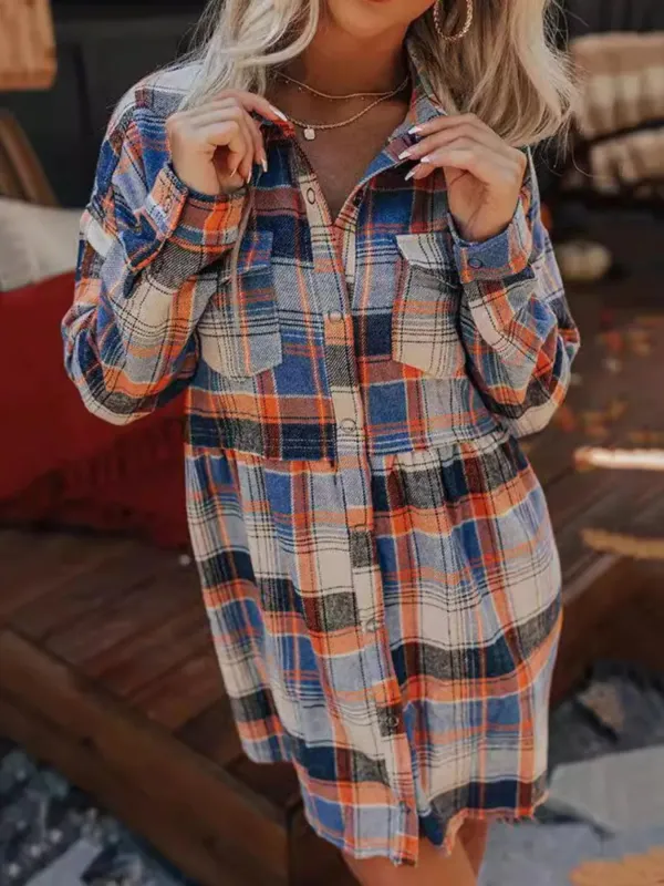 Plaid Long Sleeve Shirt Dress sold by Charming Charlie