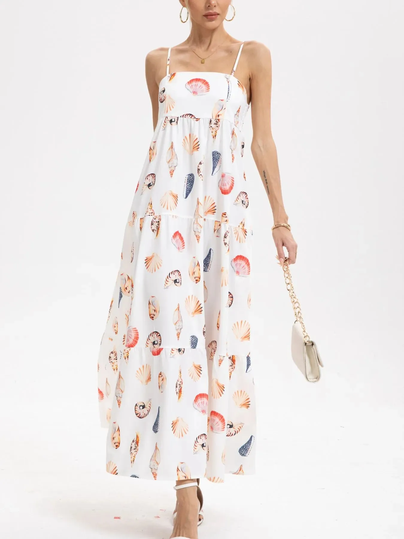 Printed Square Neck Cami Maxi Dress sold by Charming Charlie