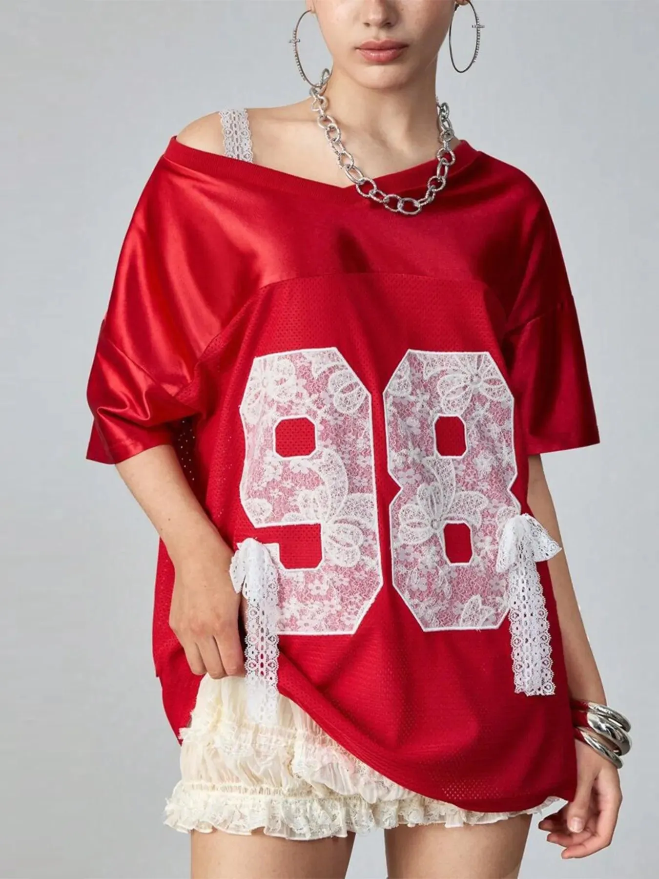 Oversized Number 98 Half Sleeve T-Shirt sold by Charming Charlie
