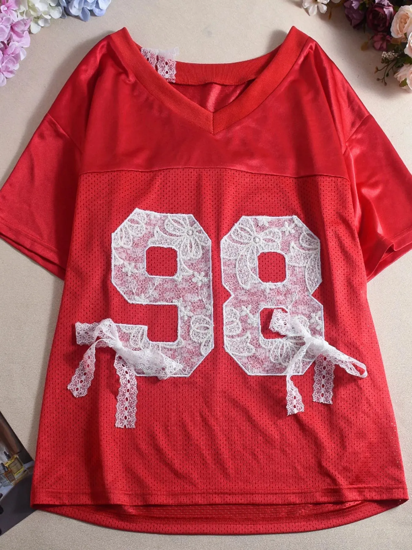 Oversized Number 98 Half Sleeve T-Shirt sold by Charming Charlie product image thumbnail 4