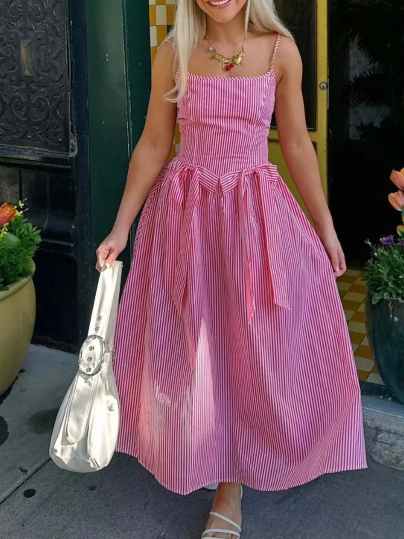 Bow Detail Midi Cami Dress sold by Charming Charlie